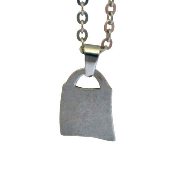New Shopping Bag Pendant Necklace 18" Stainless Chain Stylish & Unique Jewelry - Picture 5 of 5